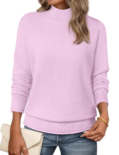 Image of MEROKEETY Women's Turtleneck Long Sleeve Sweater 2025 Fall Cozy Knit Loose Casual Trendy Pullover Tops Winter Clothes