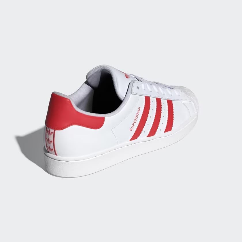 adidas Originals Men's Superstar Shoes, Cloud White/Better Scarlet/Cloud White, US 10.5 M - Image 4