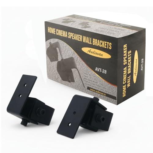 Image of Audiovan Iron Satellite Speaker Wall Mount /Speaker Wall Bracket Thread Hole 5 MM, 6 MM, 8 MM ( /Keyhole Speakers - Universal Type (Speaker Wall Mount, Black)