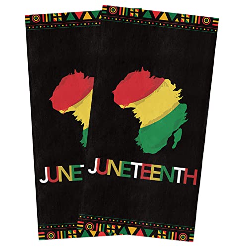 Rainbowday Cotton Kitchen Towels Super Soft Absorbent Kitchen Dish Towels For Drying Dishes/Hand/Tea/Bar Towels Africa Map Juneteenth Cleaning Kitchen Towels 2 Pack, 18X28 Inch #TOP7