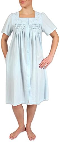 Heavenly Bodies Seersucker Robe, Short Coverup with Soft Lightweight Fabric for Summer and Easy On and Off Front Mint