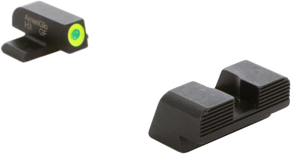 Ameriglo Protector Green Tritium Front Sight with LumiGreen Outline, Black Serrated Rear Sight Set for Springfield XD (XD-533)