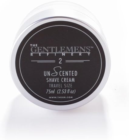 The Gentlemens 'Refinery Unscented' Shave Cream TSA Travel Size, All-Natural & Organic, 75ml