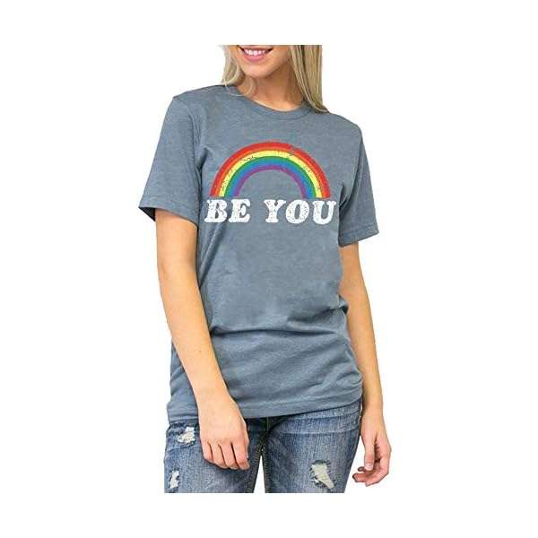 Rainbow-Shirt-Women-Pride-Shirt-Rainbow-Graphic-Tees-Shirts-Letter-Print-Casual-Short-Sleeve-Tops Rainbow Shirt Women Pride Shirt Rainbow Graphic Tees Shirts Letter Print Casual Short Sleeve Tops