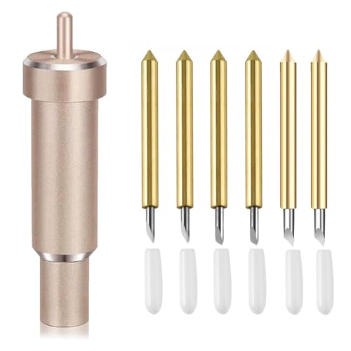 Fleymu 6Pcs Explore Cuchilla de Corte Profundo con Carcasa, 30/45/60 Grados de Afilado de Punta Profunda Cuchilla de Corte, Compatible con Cricut Make, Maker 3, Air 3, Air 2, Air, One, Explore 3