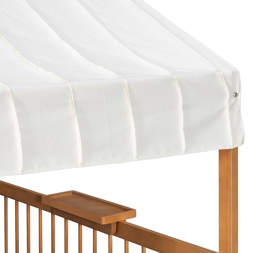 Image of Full Size House Bed with 2 Large Drawers & LED Strip Walnut-T | Side Bookshelf, Cozy Reading Nook & Playhouse for Boys & Girls Bedroom