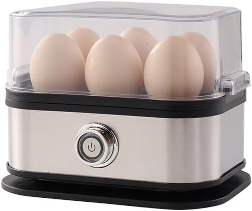 Rapid Egg Cooker Electric Stainless Steel 6 Eggs Capacity, Soft, Medium, Hard Boiled, Poacher, Omelet Maker Egg Poacher With Auto Shut-Off, BPA Free