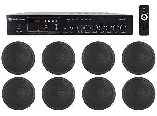 Rockville Commercial 70v Amp+(8) Black 5