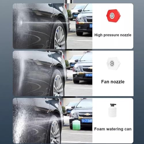 Image of Revin Enterprise Double Bettery Portable Wireless Pressure Washer Gun 48V 12000mah High Pressure Water Gun for Car Wash Bike Washing Cleaning, Adjustable Nozzle and 5M Hose Pipe (Double BETTERY).