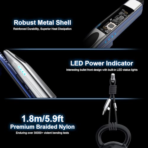 Image of Verilux 240W Right Angle Type C Cable Fast Charging with LED Indicator, 1.8M /5.9FT PD 3.1 C Type Charger Cable with 480Mbps Data Sync Support for iPhone 17 /17 Pro /17 Pro Max /16 /15, Galaxy S26 /S25 /24