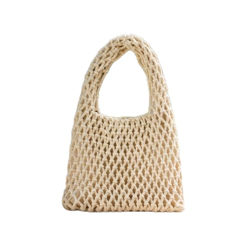 Bolsa de praia feminina, bolsa de ombro de crochê, bolsa de mão despojada para viagem, piquenique, férias, acessórios de praia, mochila, carteira, mochila