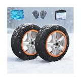 HOFUNTRE Set Of 2 Tire Socks,Snow Socks For Tires,Auto Sock, For Passenger Cars, Sedan, Suvs, Snow Traction Device, Winter Emergency Accessory(225/60R14)