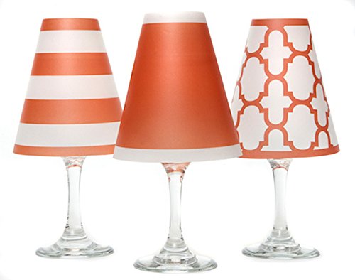 di Potter WS135 Nantucket Paper White Wine Glass Shade, Fiesta Orange (Pack of 6)