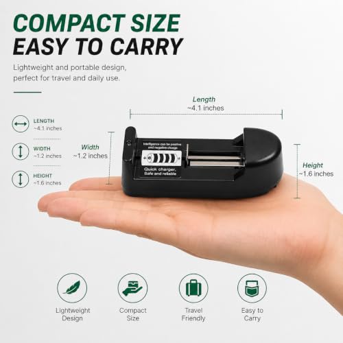 Image of Battery Charger 18650 /16340 /14500 Single Battery 3.7v Rechargeable Battery Charger