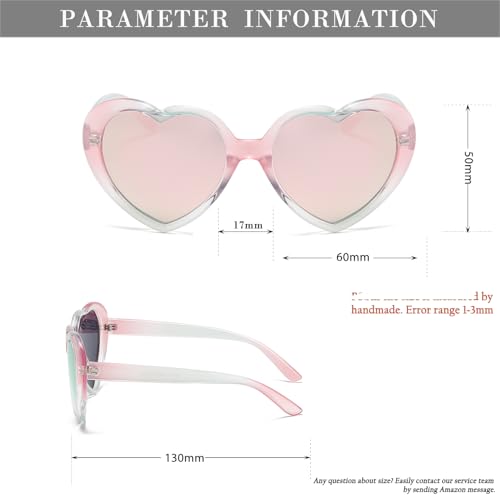 Heart Polarized Sunglasses Cute Sunglasses for Children Aged 3 to 18 Years Old, Perfect for Beach Vacations4