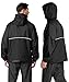 SwissWell Regenjacke Herren Wasserdicht Atmungsaktiv Faltbare Fahrrad Regenjacke mit Kapuze Leicht Wasserdichte Jacke für Wandern Reisen, Schwarz, L