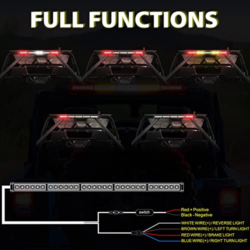 Image of 30 inch LED Chase Light Bar UTV Rear Chasing Light w /Turn Signal Brake Reverse Lights Offroad Roof Strobe Warning Light for UTV SXS Can-Am RZR Kawasaki Yamaha Honda Trucks