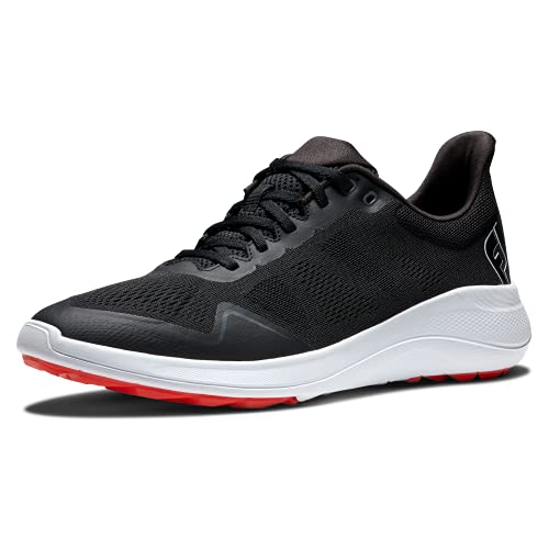 Footjoy Flex, Zapatos De Golf Hombre, Black White Red, 42.5 Eu
