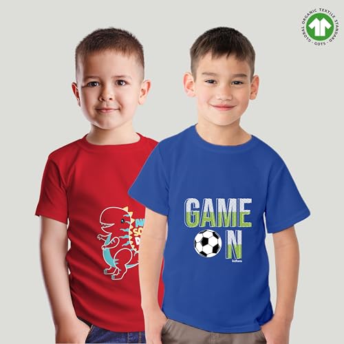 Image of Kidbea Baby Boys 100% Bamboo Soft Cotton Half Sleeve T-Shirt Multicolor