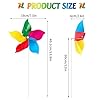 NOVWANG 20 Pack Rainbow Pinwheels, Kids' Party Gifts Flower Wind Spinners, DIY Windmill Crafts, Festival Birthday Colorful Outdoor Decorations for Garden, Lawn, Yard, Patio, Camping, Park #1
