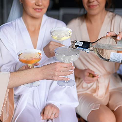 Iskybob 18 Pieces Plastic Coupe Glasses Set, Disposable Champagne Glasses Cocktails Cups 120Ml / 4Oz Clear Champagne Tower Bulk For Wedding, Parties #TOP4