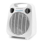 Orbegozo FH 5041, Calefactor eléctrico, 2000 W, 3 posiciones de funcionamiento, calor instantáneo, sistema de seguridad anti vuelco, diseño vertical, función ventilador, color blanco