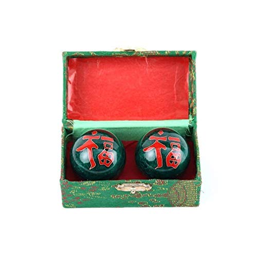 Qi Gong Traditional Health Balls, Bonheur Vert, 10x6x5cm - Image 2