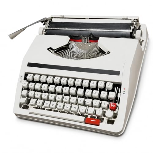 Máquina de escribir manual portátil con estuche rígido, máquina de escritura mecánica para escritores y estudiantes, decoración de oficina vintage, estilo retro para uso doméstico y de oficina
