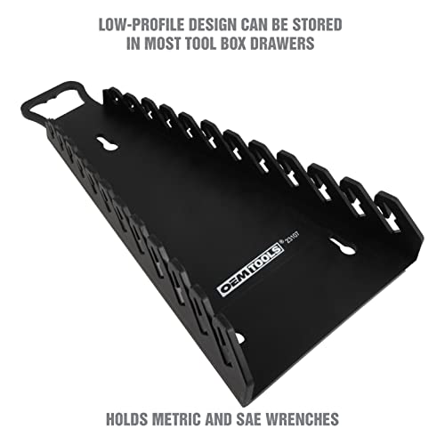 Oemtools 23107 Reverse Wrench Organizer With Handle, For Shop, Garage, Or Tool Box, Organizers And Storage For Convenient Carrying, Case For Wrenches Or Pegboard Tool Holder, 13.8 Inches, Black #TOP3