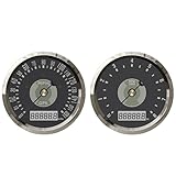 ELING 85mm (3 3/8'') Gauge Kit GPS Speedometer Classical 160MPH Odometer Adjustable Tachometer 8000RPM for Car Boat RV Van ATV with Hour Meter Red and Yellow Backlight 12V 24Volt