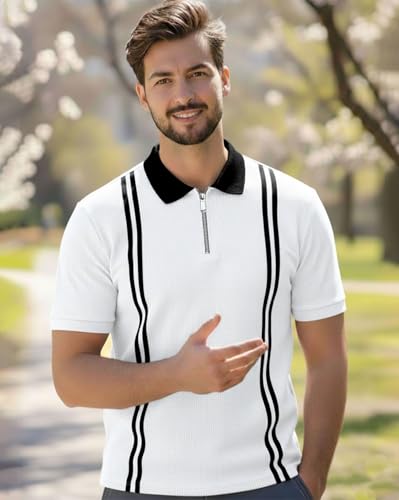 Image of AUSK Men Casual T-Shirt, Texture Printed Half Sleeve Tshirt for Mens, Polo Tshirt for Boys
