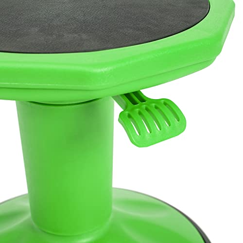 Image of Flash Furniture Carter Adjustable Height Active Learning Stool for Classrooms, Backless Wobble Stool with 360-Degree Swivel, 14 inch - 18 inch H, Green