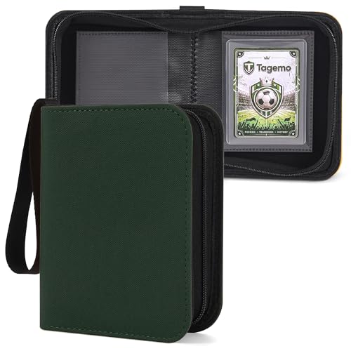 Tagemo 1 Pocket Top Loader Binder Mini Trading Card Binder Album for 3x4 Rigid Protectors Small Side-Loading Single Card Binder (PU Leather)