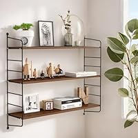 壁を傷つけない 3段木製壁掛け高さ調整可能 ウォールシェルフ 壁を傷つけない ウォールシェルフ 天然木 三角コーナーウォール