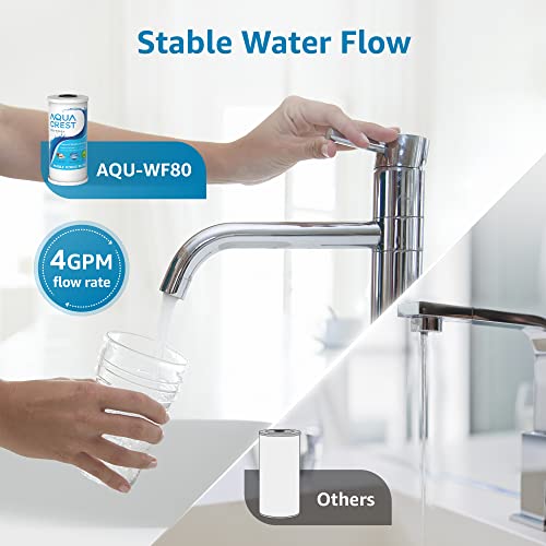 Image of AQUA CREST FXHTC Whole House Water Filter, Well Water Filter Replacement for GE FXHTC, GXWH40L, American Plumber W10-PR, Culligan RFC-BBSA, W10-BC, Carbon Filters, 5 Micron, Pack of 3