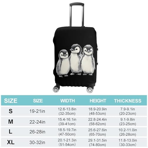 Watercolor Penguins Travel Luggage Cover for Suitcase 19-32 Inches Elastic Washable Baggage Protector2