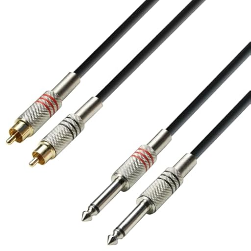 Adam Hall Cables 3 STAR TPC 0300 - Cable de Audio de 2 RCA macho a 2 Jacks 6,3 mm mono 3 m | Ya disponible en tu tienda friki favorita! En mundofriki.es!
