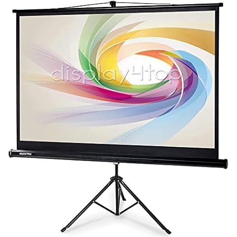 Display4top 60" Beamer Leinwand mit Stativ 4:3 Projektionsleinwand, Für Heimkino Indoor Outdoor Projektor Filmleinwand,Größe:122cm(W) x 91cm(H) Cover