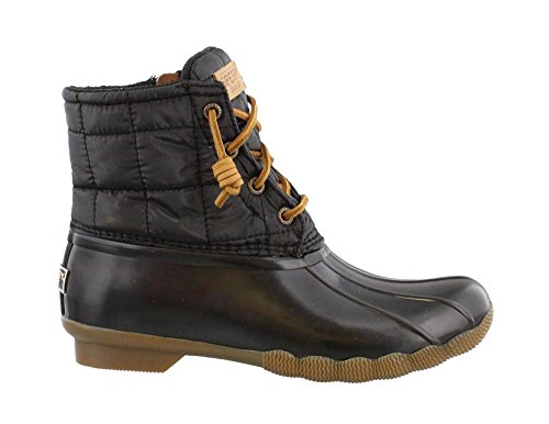 Sperry Women's Seasonal Saltwater Rain Boot, Black, 6.5M