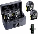 Wireless Lavalier Microphone, 4 Pack for Type-C & Lighting Plug Lapel Mic with Charging Case, Noise Cancelling Mini Microphone for iPhone Android Video Recording