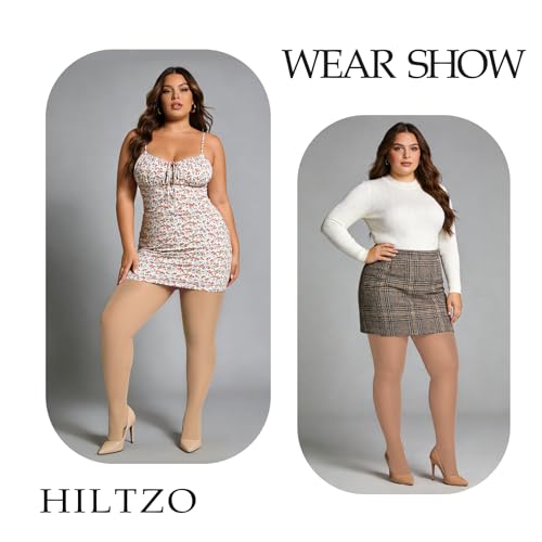 Image of Women's Plus Size Tights High Waist Sheer Semi Opaque Ultra-Soft Pantyhose XL, 2XL, 3XL, 4XL