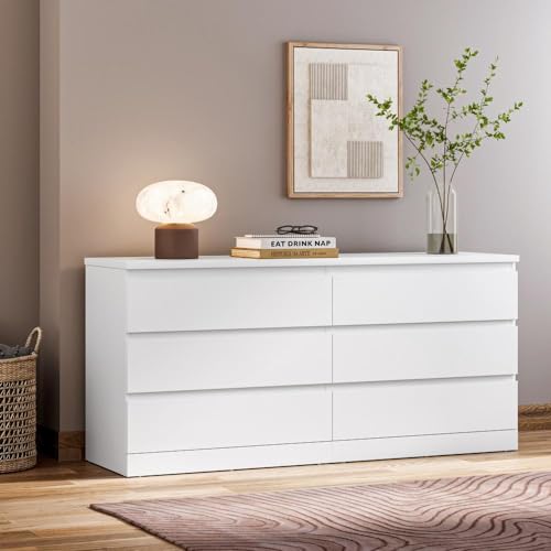 Image of Wakefit Engineered Wood Chest of Drawer | 1 Year Warranty | 6 Drawer Storage Organizer for Bed & Living Room | Centaur - Frosty White