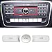 AggHSYJ Silver Car Radio Volume Forward Backward ON Buttons Cover Stickers Trim Compatible with Mercedes Benz A-Class W176 2016-2018, B-Class W246 2015-2019, CLA W117 2015-2018, GLA X159 2016-2019