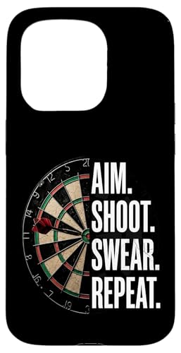 Aim Shoot Swear Repeat Funny Darts Dart Player �X�}�z�P�[�X iPhone 15 Pro �p