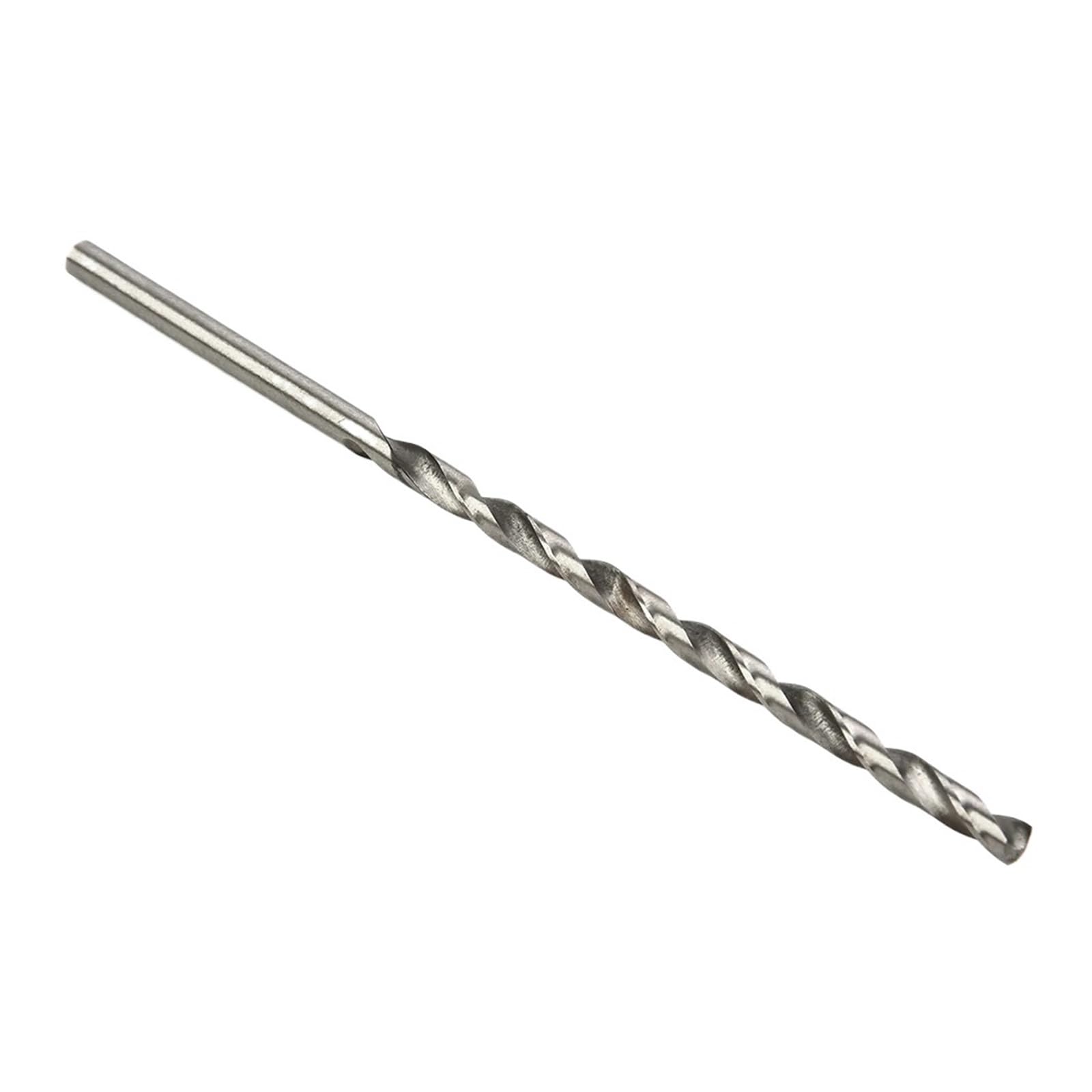 Punta elicoidale a gambo diritto Set di 10 punte da trapano in acciaio rapido HSS, fori da 2 a 5 mm, extra lunghe 150 mm, for trapani elettrici, macchine e utensili elettrici in alluminio.