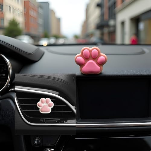 Image of Dog Paw Air Fresheners Car Diffuser Vent Clip, Car Decoration, Cute Interior Accessories for Women, Automotive Air Fresheners, Decorations (Pink, 1)