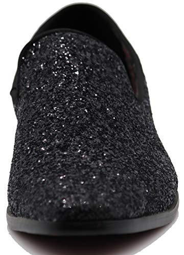 Image of SPK04 Men's Vintage Glitter Dress Loafers Slip On Shoes Classic Tuxedo Dress Shoes