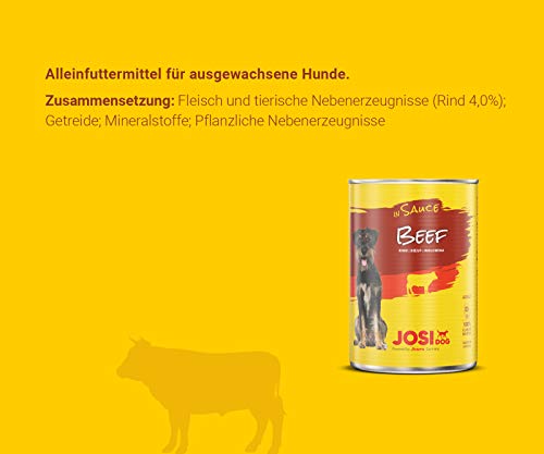 JosiDog Beef in Sauce (12 x 415 g) | Nassfutter in Sauce mit Rind | für ausgewachsene Hunde | Hundefutter | powered by JOSERA