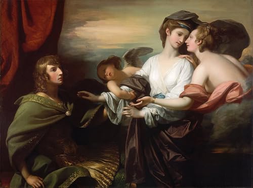 Pintura mural decorativa para un dormitorio elegante: cuadro en lienzo de Helen en París