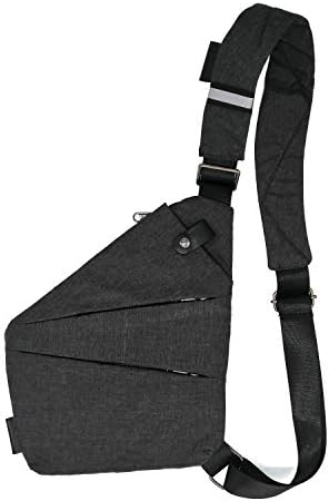 TOLOG Sling Bag Fashion Digital Silm Shoulder Bag Men Multi-functional Crossbody Backpack Anti-theft Gun Chest Bag (Right Hand)